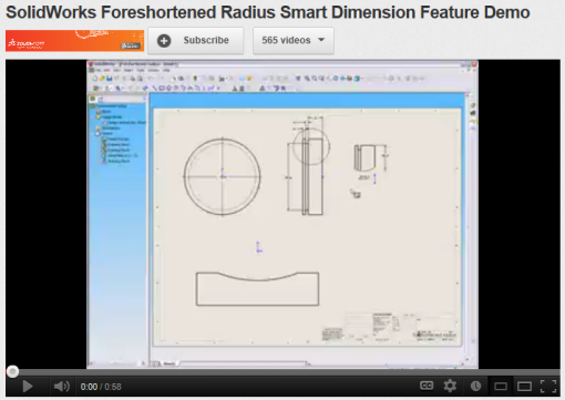 SolidWorks Foreshortened Dimensions YouTube Video